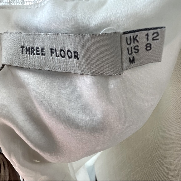 Three Floor After Party Dress Short Sleeve Off White Size 8 NWT - Picture 11 of 16